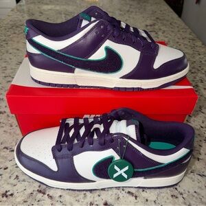 NWB Nike Dunk Low Size 12 Chenille Swoosh Sail Grand Purple DQ7683-100 New Mens